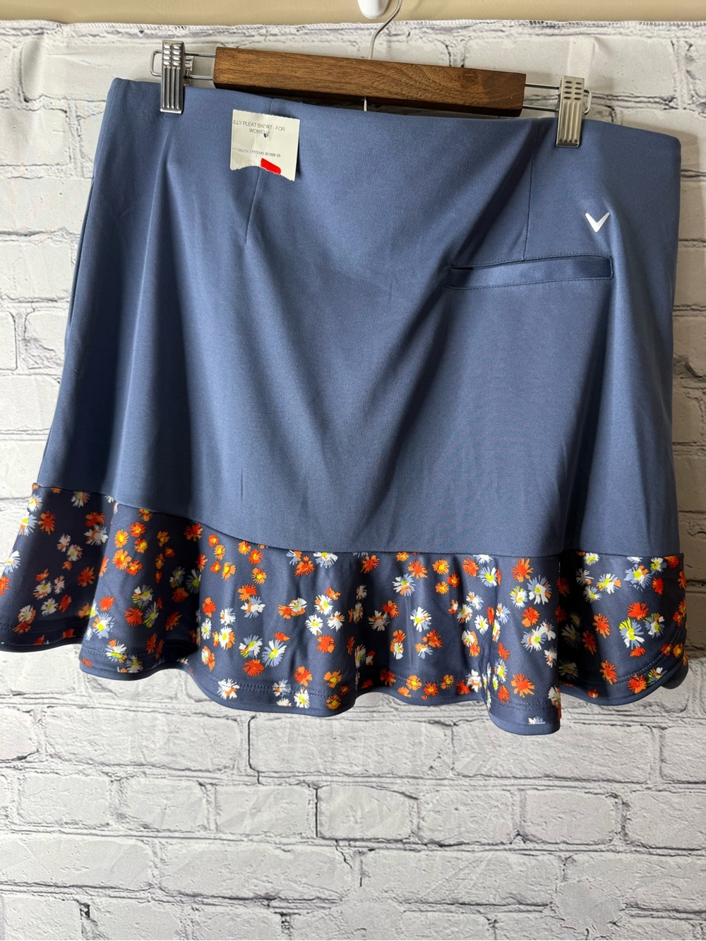 NWT Callaway Women's Blue Floral Hem Golf Skort size xl